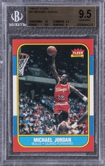 1986/87 Fleer #57 Michael Jordan Rookie Card – BGS GEM MINT 9.5